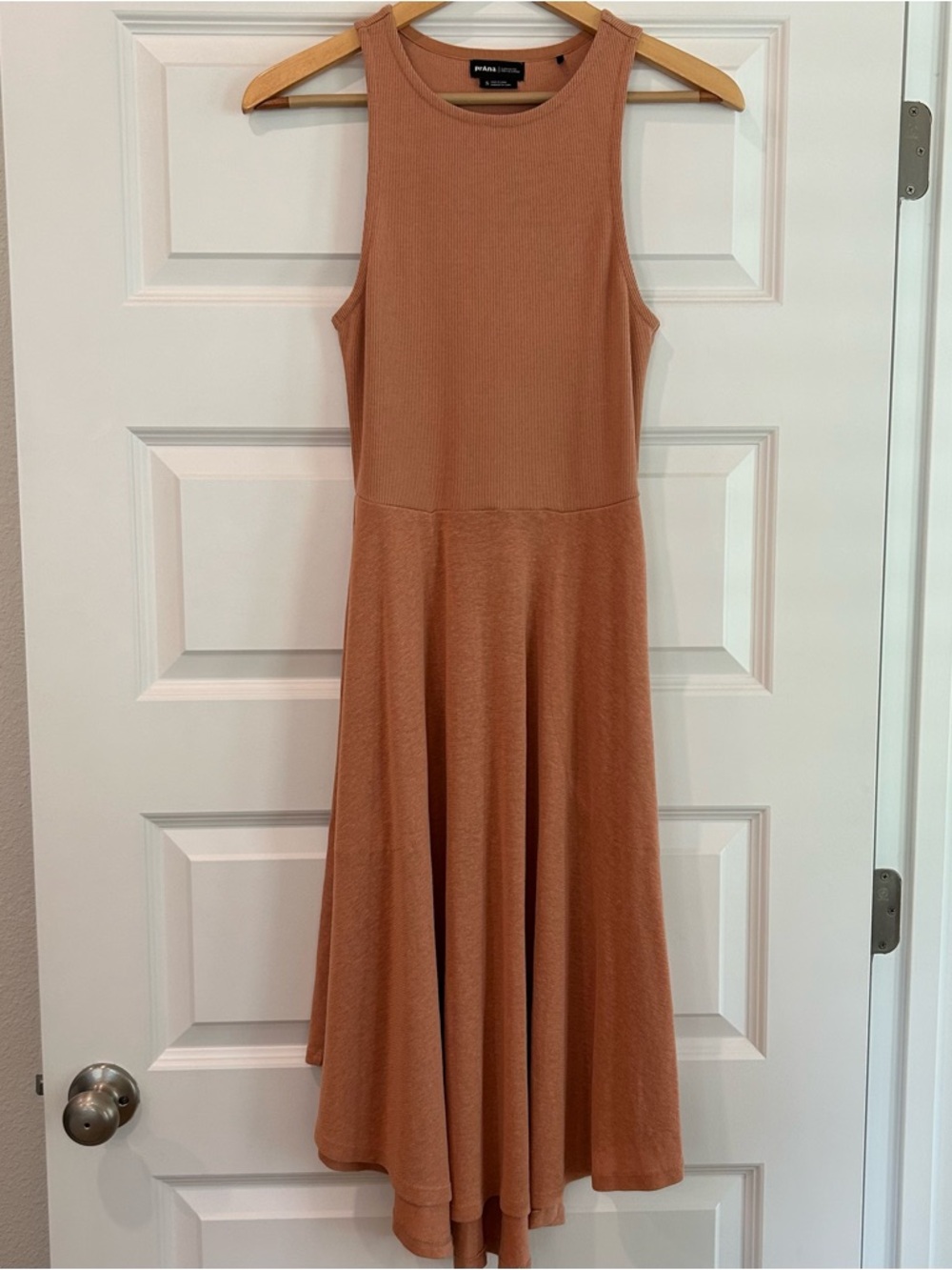 NWOT Prana Ribbed Sleeveless Midi Dress in Terracotta
